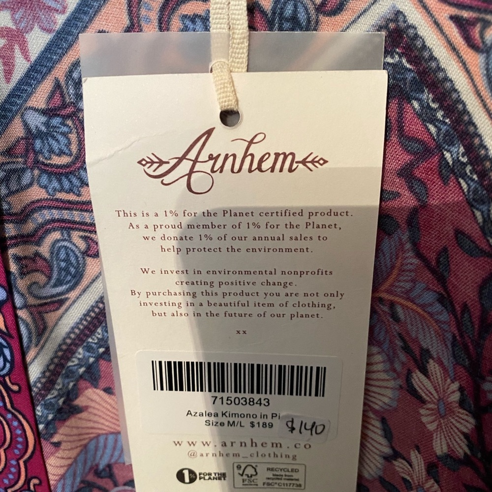 Arnhem Azalea Kimono in Pink - ML - NWT - Picture 12 of 12
